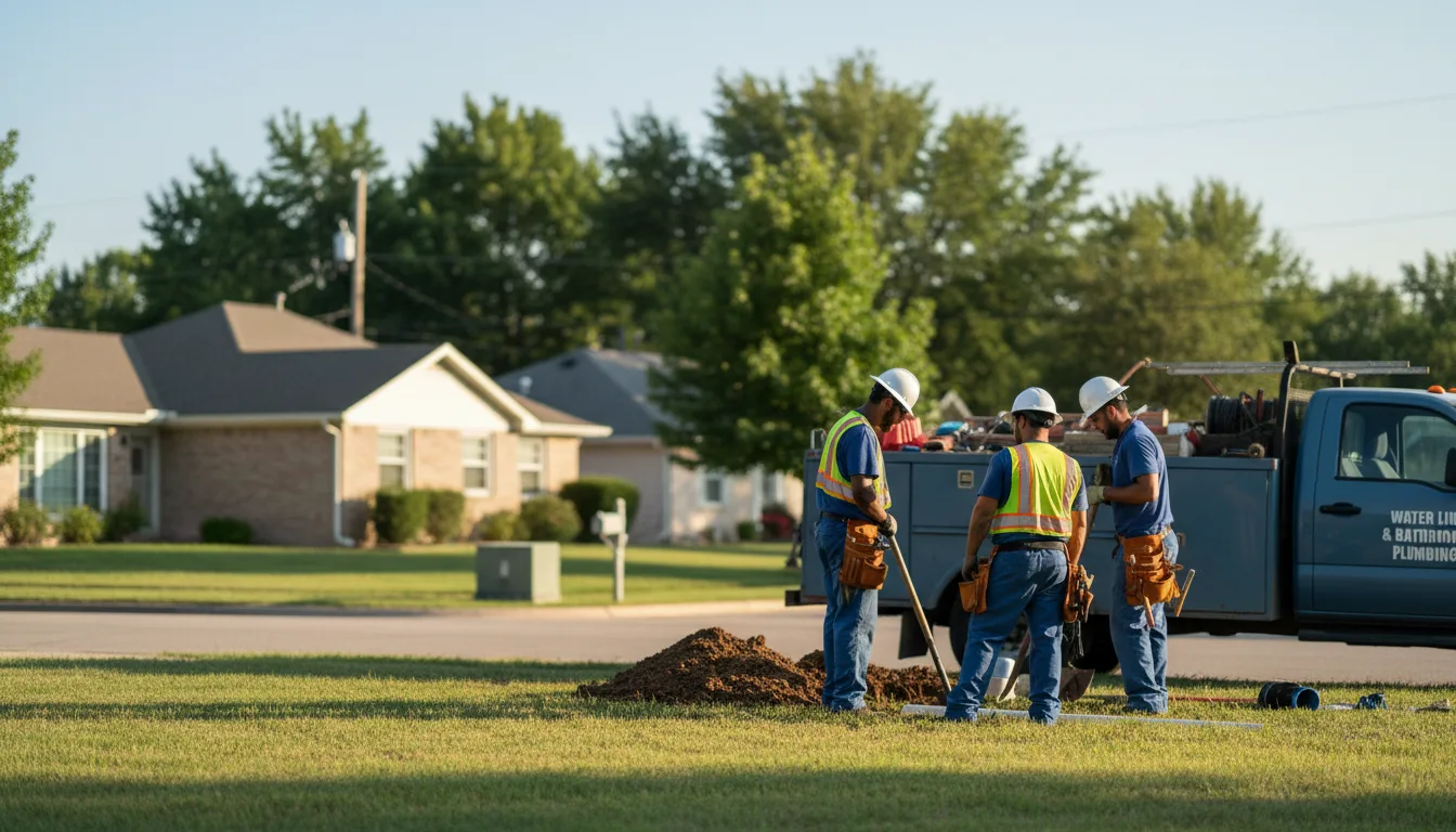 Residential water line and bathroom plumbing service in Parnell, MO